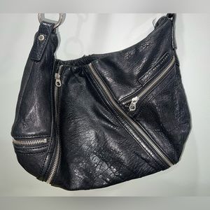 Marc by Marc Jacobs leather decorative zippered crossbody bag - black